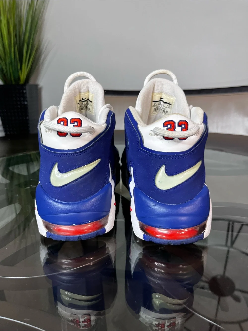 Nike Air More Uptempo Knicks 33 Blue White Mens Sz 9.5